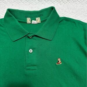 L.L. Bean Vintage Boot Green Long Sleeve Polo Shirt Men’s Size Large